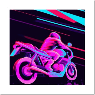 Futuristic, high-tech motorcycle designs of a super sports biker. Posters and Art